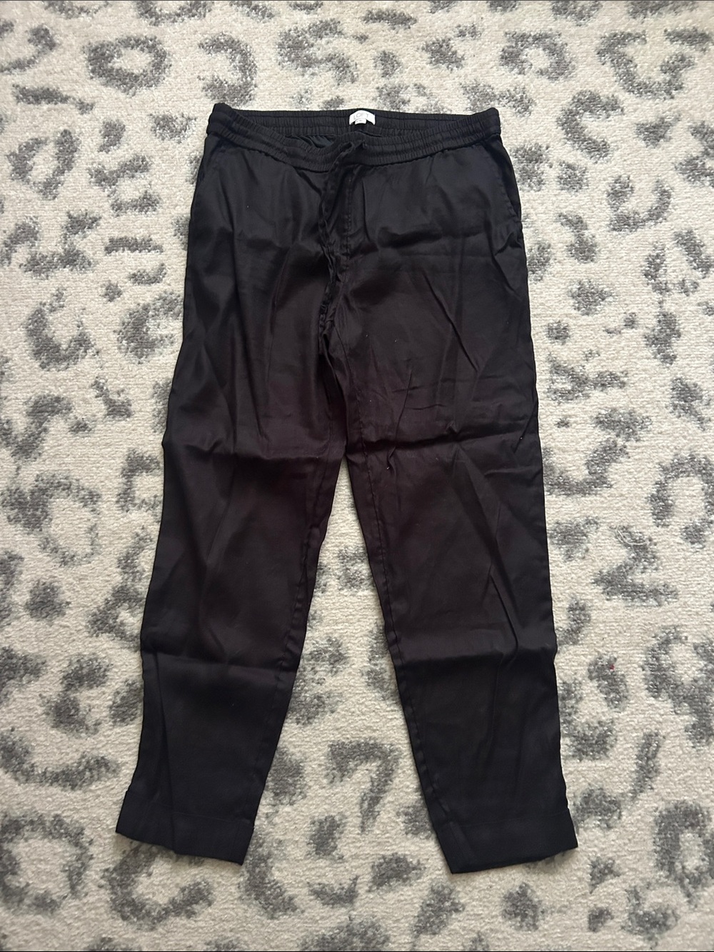 LOFT Black Straight Leg Elastic Waist Pants